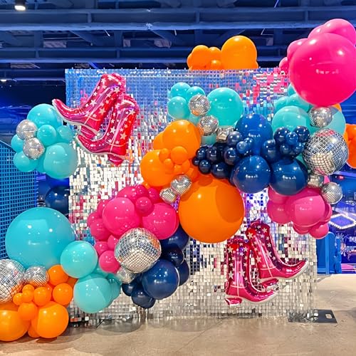 Image of 4Pcs Pink Cowgirl Boot+Hat Foil Balloon /First Rodeo Birthday Decorations Girl /Western Cow Party Decorations /Boots on the Ground Decor /Last Rodeo Party /Disco Girly Pink Western Cowgirl Party