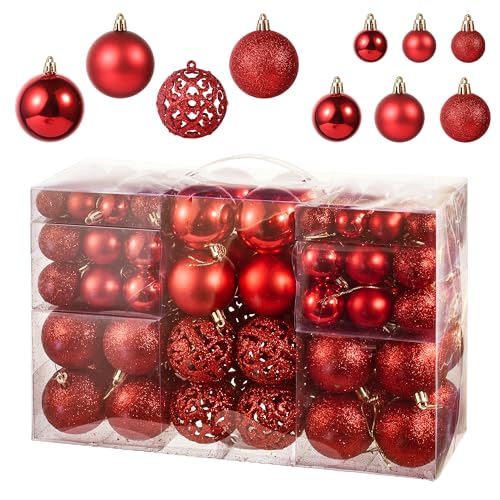 Chumix Weihnachtskugeln 100er Set, Weihnachtsdeko Matt, Glänzend,...