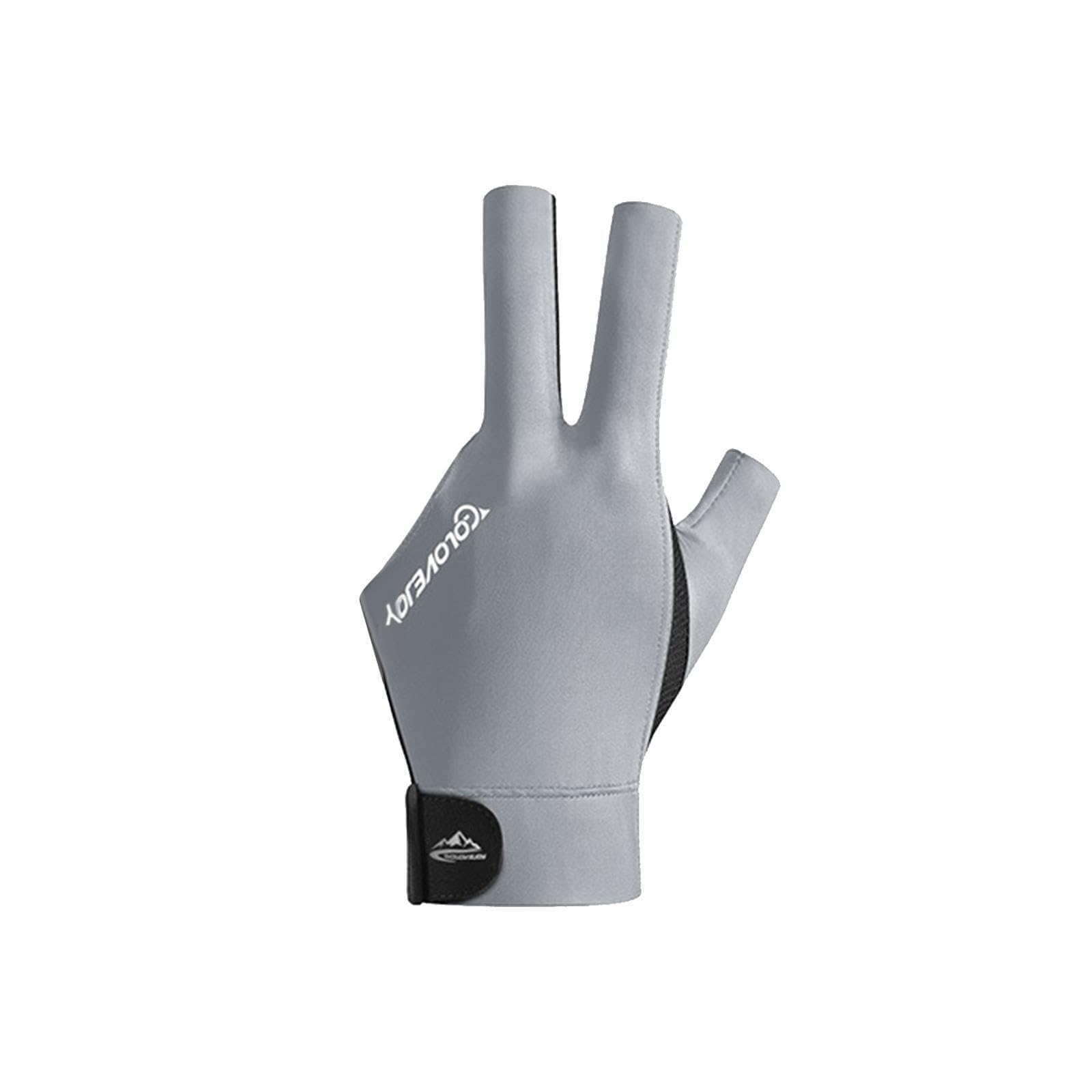 Ronyme 3 Fingers Gloves Pool Gloves Left Hand Shooters Snooker Indoor Game Anti Slip Elastic Breathable Professional Billiard Gloves Pool Cue Mitts, Gray