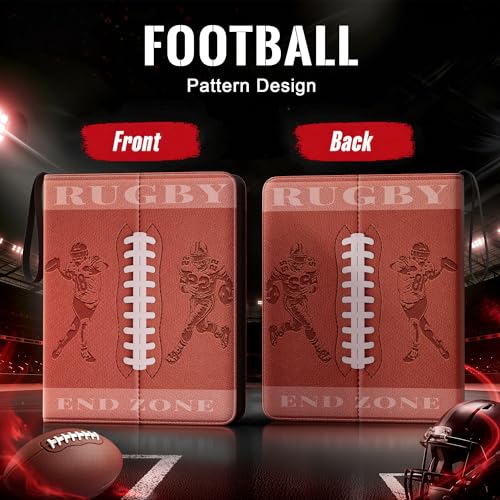 Image of Kabinka 9 Pocket Football Card Binder, 900 Standard Cards Sports Card Binder with Zipper, Protective Trading Card Binder Collector Organizer for Football Sports Cards TCG (Classic)