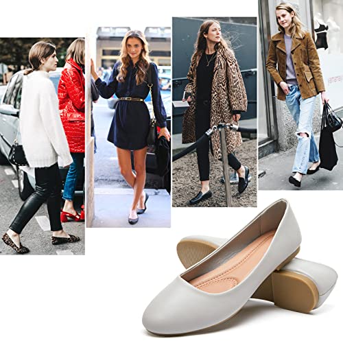 Image of Hash Bubbie Women's Flats Shoes Ballet Flats Dress Shoes Comfortable PU Leather Slip on Shoes for Women