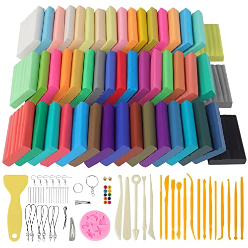 Polymer Clay Kits, Oven Bake Clay Model Clay, Safe And Non-Toxic Diy Modeling Clay, Sculpting Clay Tools And Accessories,Ideal Gift For Children, Adults And Artists (50 Color) #TOP1