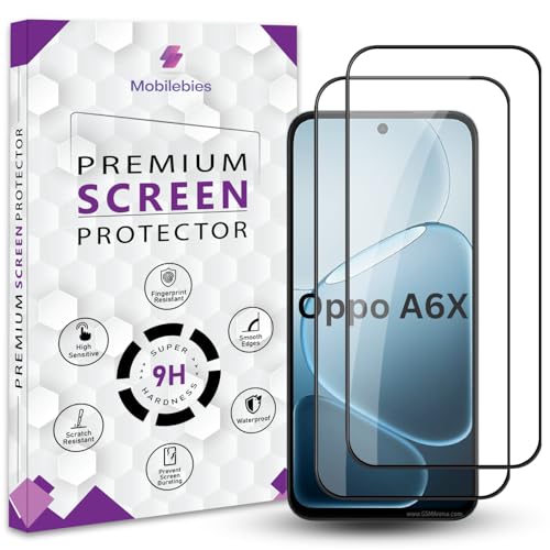 Image of Premium Tempered Glass Screen Protector Guard For Oppo A6X 5G (6.75 Inch, Pack of 2) | Edge to Edge Coverage With Easy to installation kit