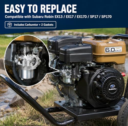 Image of Hoypeyfiy Carburetor with 2 Gaskets, Compatible with Subaru Robin EX13 EX17 EX17D SP17 SP170 Small Engines, Replaces 277-62301-30 277-62301-50