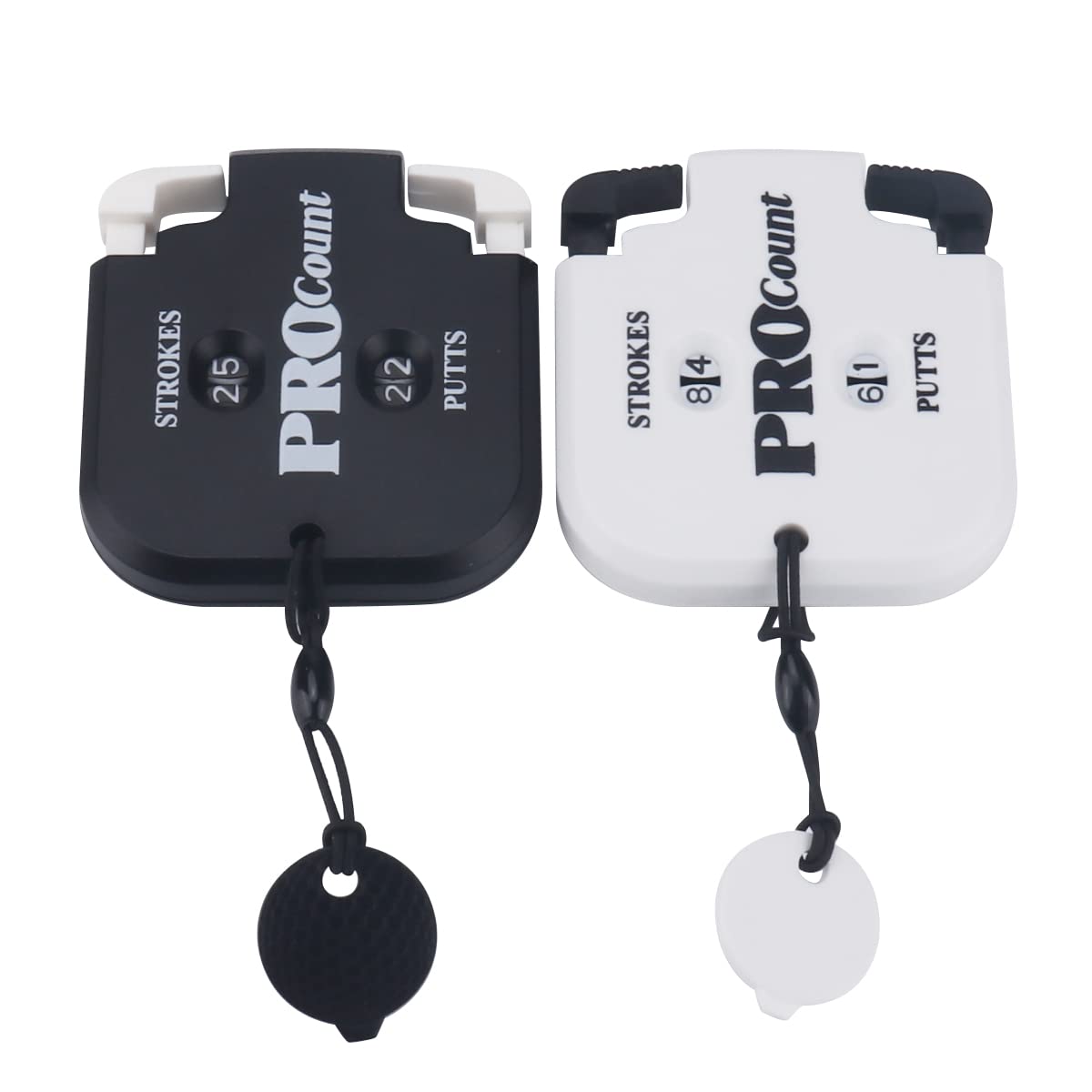 HISTAR Mini Golf Tally Contador Clicker Turning Technology Score Stroke Counter Golf Juego Strike up para hombres (Negro2+Blanco2)