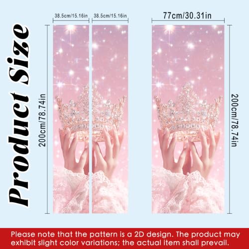 Image of Nuxovilar Pink Crown Door Stickers Peel Stick PVC 30.31x78.74 in
