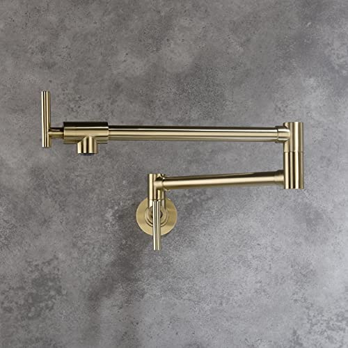 Robinet de remplissage de pot pliable en laiton mural double joint NPT