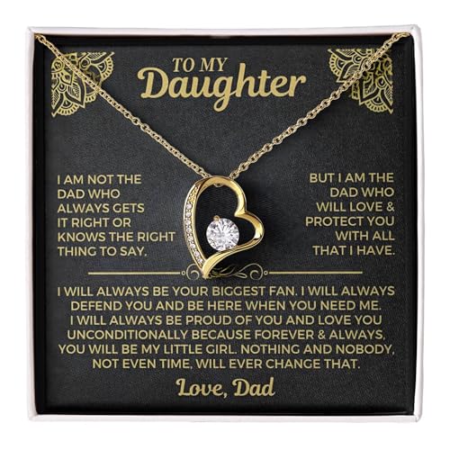 Metal Shines I am the Dad who will love and protect you Necklace for Daughter from Dad Meaningful Gift for Birthday Graduation