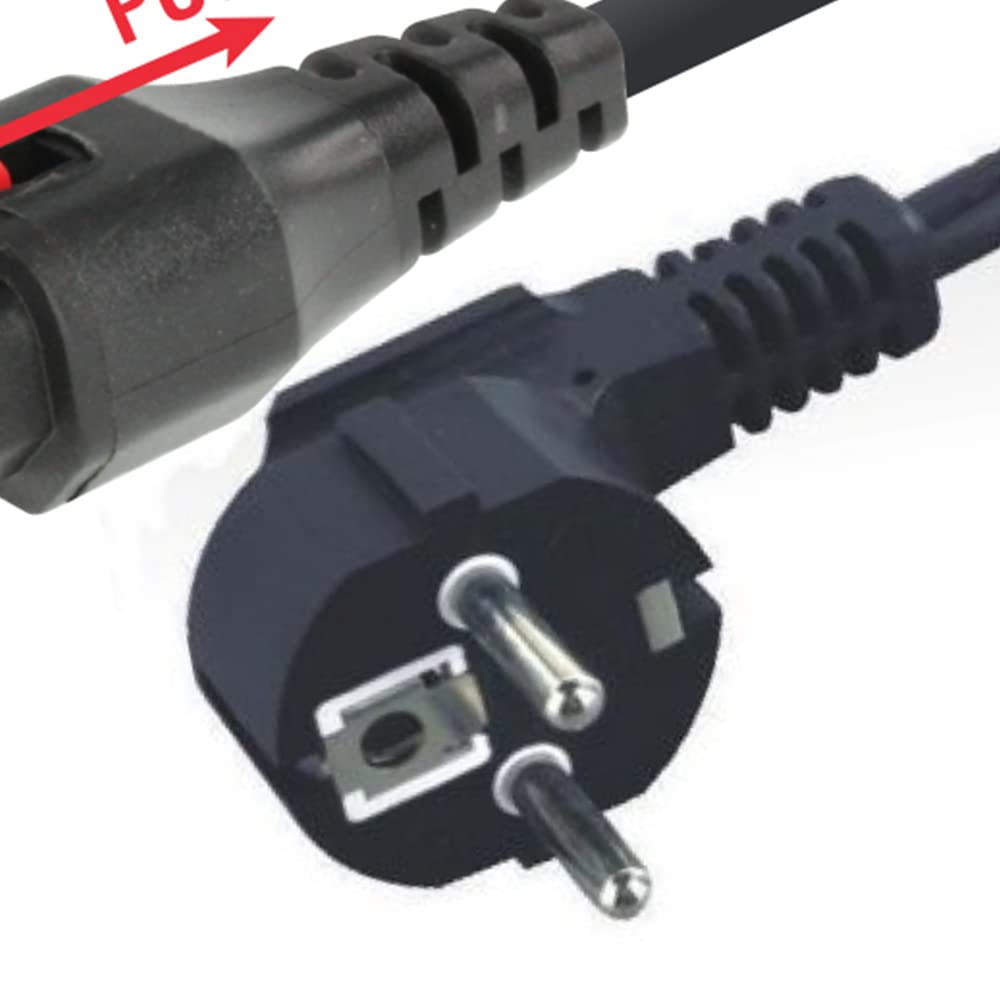 MX German Type Plug Right Angle/IEC C-13 Female Server Cord 10 AMP 3 X 0.75 SQ. MM (1.5M)