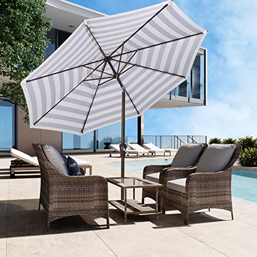 Image of JEAREY 9FT Outdoor Patio Umbrella Outdoor, Market Umbrella 8 Sturdy Ribs UV Protection Waterproof for Garden