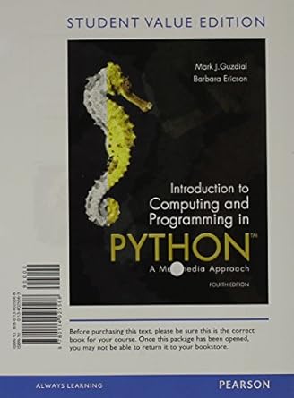 Introduction to Computing and Programming in Python: Guzdial, Mark ...