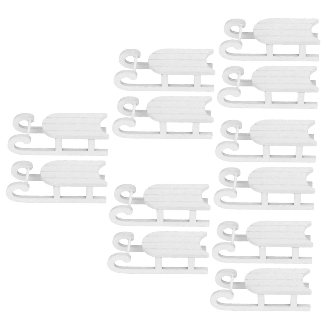ABOOFAN 6 Set Ornamenti Di Slitta Di Natale Vacanza Nevicare Slitte Regalini Natalizi Christmas Ornamento Di Natale Ornamento Natalizio Con Slitta in Legno Di Legno Bianca 2 Pezzi * 6