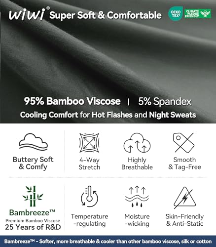Image of WiWi Viscose from Bamboo Pajamas Set for Women Super Soft Short Sleeve Cooling Summer Plus Size Pjs Sets Sleepwear S-4X