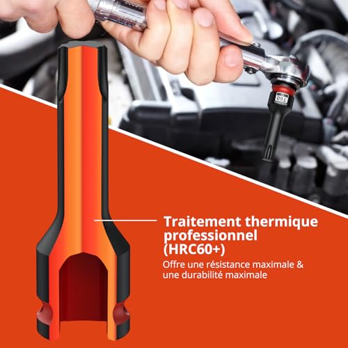 Douilles Torx à impact 1/2 GETLITOOL jeu d'embouts T25 à T80 pour auto - 7