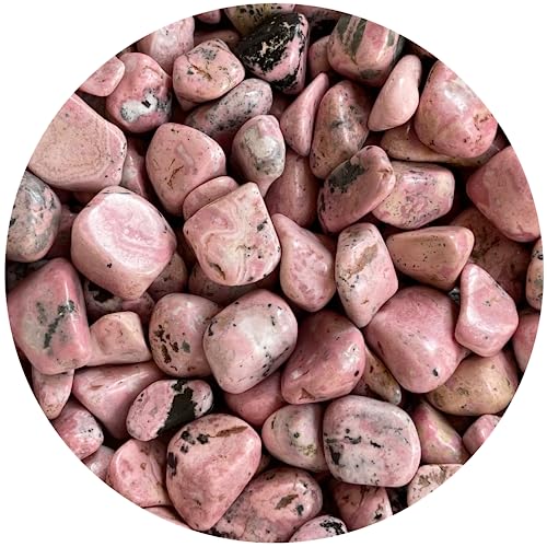 Image of GAF TREASURES 1 /2 LB Rhodonite Tumbled Stones, Polished Rhodonite Gemstone, Rhodonite Healing Crystals (Rhodonite)