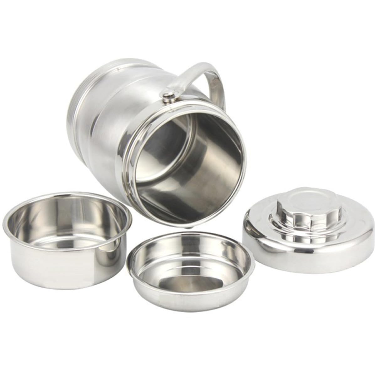 Fiambrera Térmica de Acero Inoxidable 2, 8 L Asa, Plata