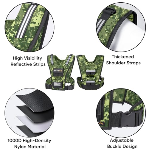 Image of APEXUP Adjustable Weighted Vest Men 20lbs /30lbs /40lbs Weights with Reflective Stripe, Weight Vest Woman Workout Vest for Strength Training Running Walking
