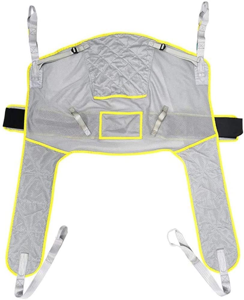 Ayuda al paciente acolchado con soporte para la cabeza, arnés de elevación de pacientes universal con abertura para el inodoro, capacidad de 230kg, arnés de malla de cuerpo completo para elevad