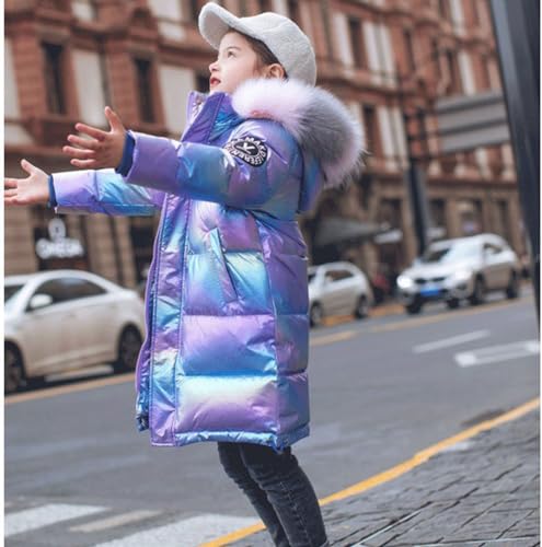 Kid Girls Fur Hooded Parka Puffer Down Jacket Coat Thick Winter Parka Mid Long Duck Down Puffer Padded Jacket4