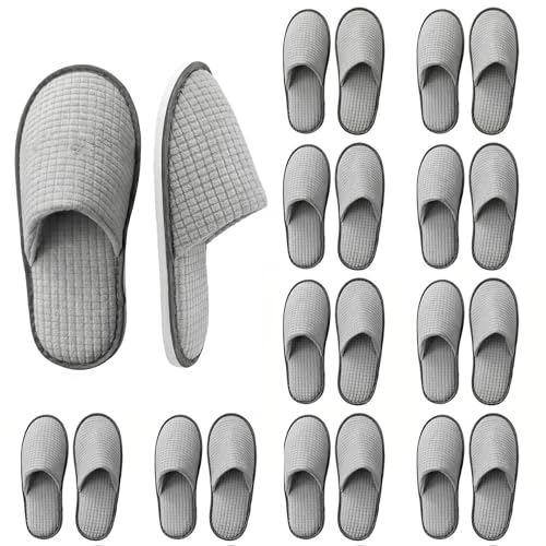 Lot De 10 Paires De Pantoufles D'hôtel, Chausson Hotel, Chausson Invité Avec 7mm Semelle Antidérapante, Hôtels Slippers Invités, Pantoufles D'invités...