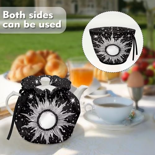 Image of Gothic Sun Star Teapot Cover Keep Warm Teapot Cover Insulated Kettle Cover for Home Kitchen Decor Tea Cozies for Hotel Restaurant Tea Party