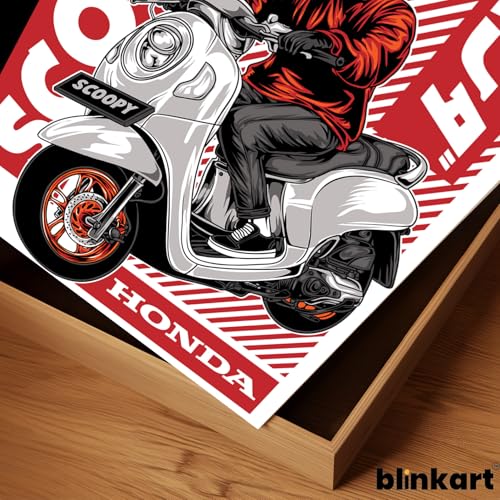 Image of BLINKART Honda ScoopyCar Posters Sticker Gift Items for Boys Room Wall Decor || Comes with Double-Sided Tape|| Decoration Bedroom Living Room Office Studio Decor | 12x18 In (A3) - CAR-254
