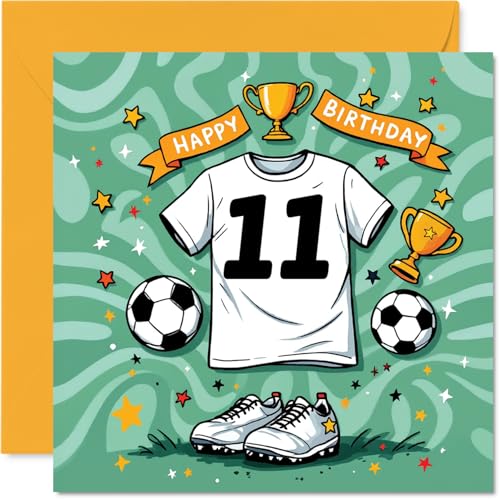 Cartes anniversaire 11 ans garçons filles chemise football
