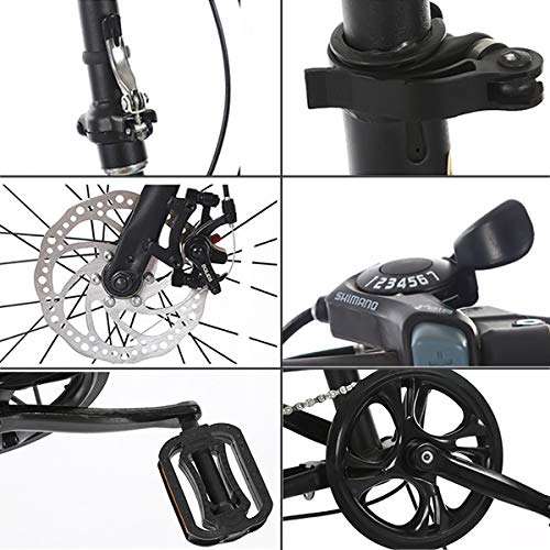 20 inch opvouwbare fiets dames fiets, lichtgewicht stad compacte fiets stedelijke forenzen draagbare fietsen 6 speed… - Afbeelding 8