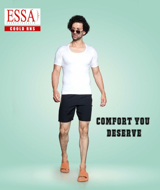 Image of ESSA 3-Pack Men's Slim Fit Vests - Premium Breathable Cotton | Modern & Effortless Comfort & Style | Flattering Fit | Triple The Value, Triple The Comfort | White