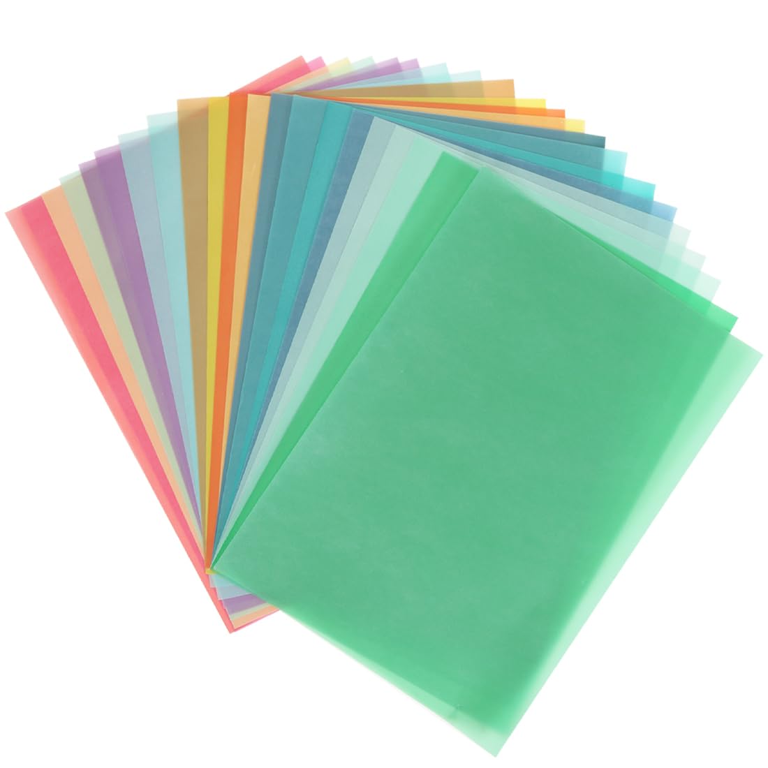40x Papier Vitrail Couleur, 20 Couleurs Différentes, A4 Papier Transparent Couleur, Papiers Vitrail Loisir Creatif, Papiers Calque Couleurs Transparent pour Faire des Lanternes et Bricolage