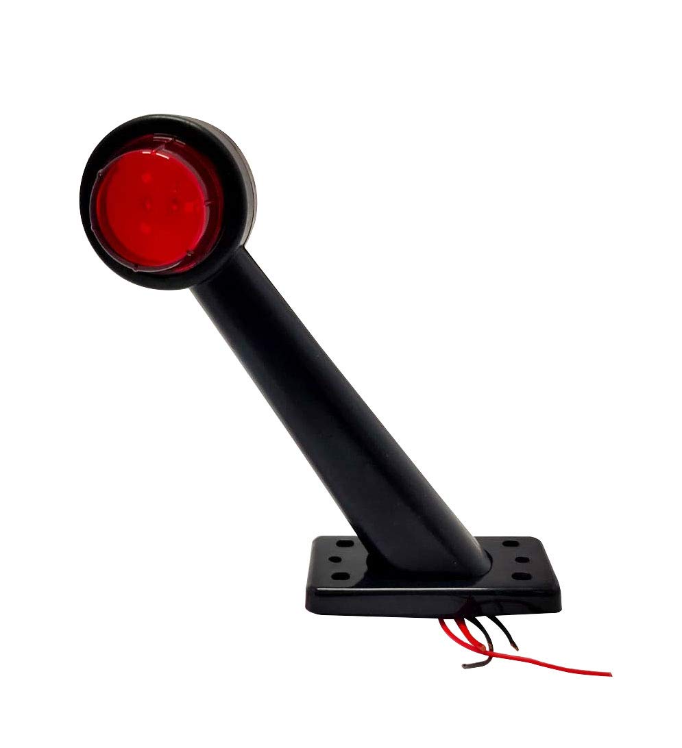 APSMOTIV Lite Green 6 SMD Feu de position latéral en caoutchouc rouge/ambre 24 V Compatible pour camion caravane Kenworth Peterbilt Freightliner Western Star Trucks Semi