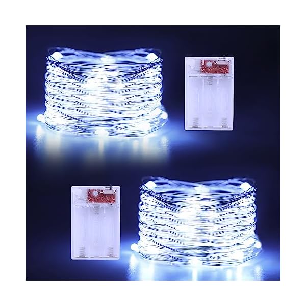 Echosari silver wire string lights fairy string lights led string lights for christmas wedding party home holiday decoration