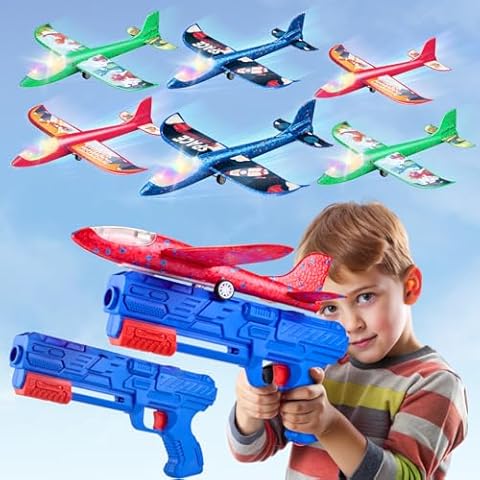 6 Pack Folimix LED Foam Airplane Toys Cover