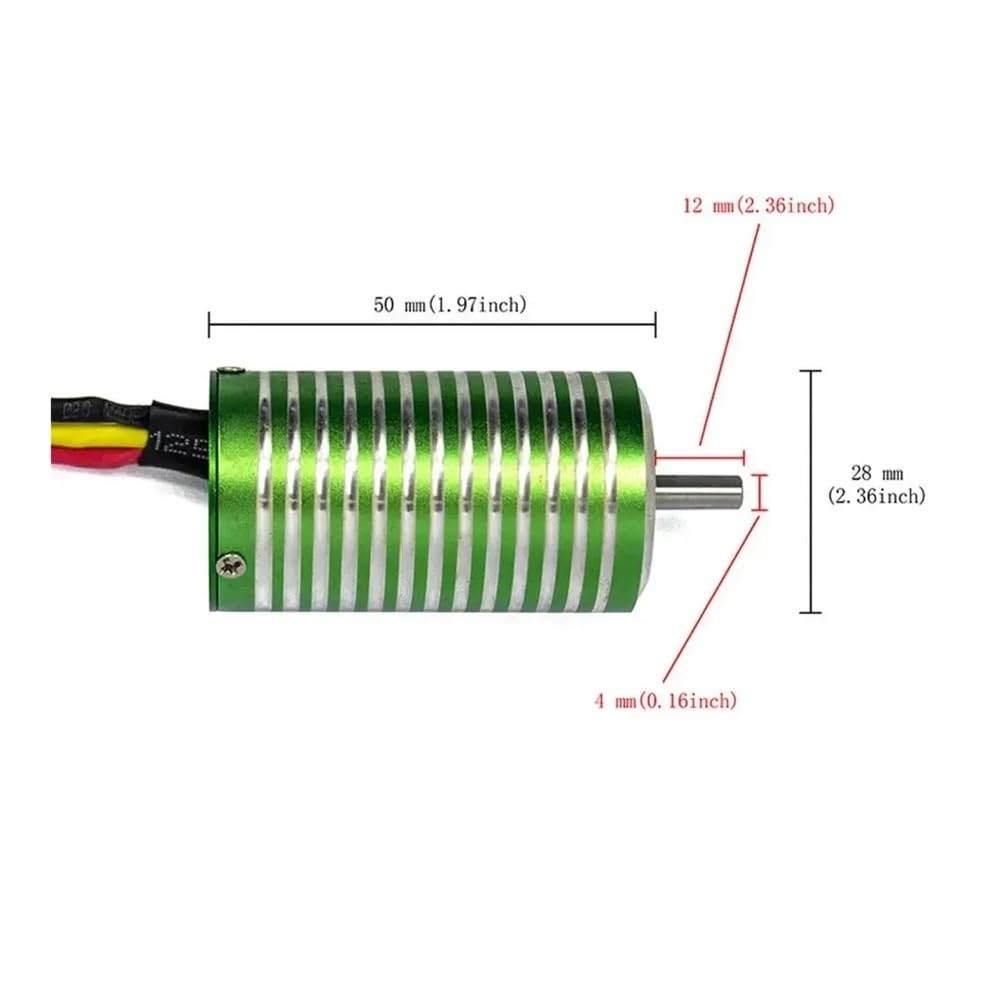 Motor eléctrico sin escobillas 2850 for coche RC 1/14 1/12 Buggy 300-450mm RC 65mm EDF avión(2850 5300KV 4.0mm)