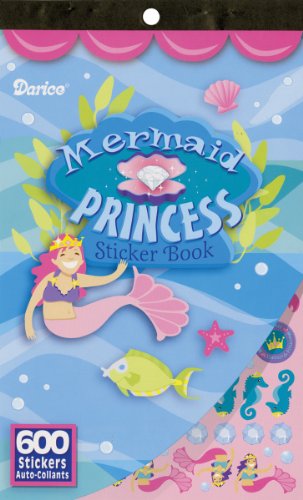 Darice 106-3090 Mermaid Princess Sticker Book, 600 Stickers Mermaid Princess Sticker Book