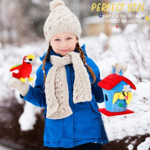 Plush Birds Bird Stuffed Animal 5 Pieces Stuffed Bird Toy Birds With Plush Bird House Shaped Carrier Cockatoo Macaw Parrot Red Macaw Oriole Toucan For Animal Themed Party Birthday Christmas #TOP5