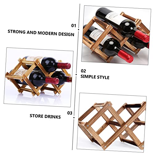 Soporte plegable para botellas de vino color marrón miniatura 3