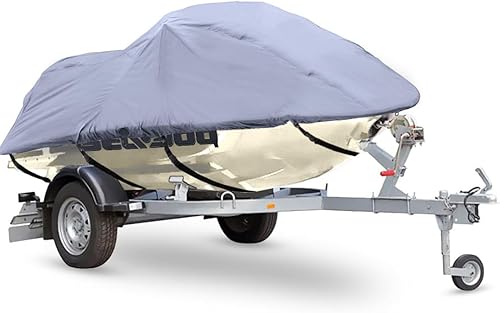 Miniatura 1 de Funda para embarcaciones personales, motos de agua, color gris carbón, de hasta 3.56 m (3 tamaños disponibles)., gris