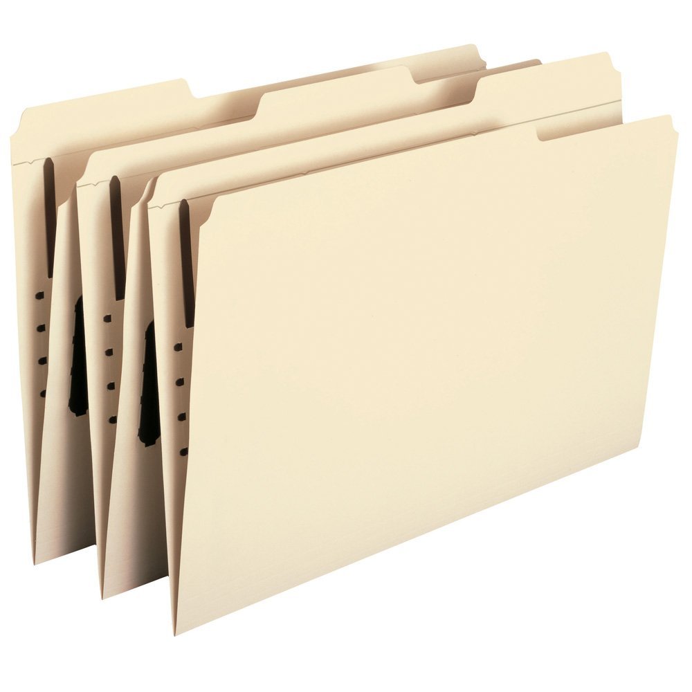 Smead Fastener File Folder, 1 Fastener, Reinforced 1/3-Cut Tab, Legal Size, Manila, 50 per Box (19534)