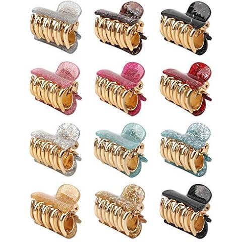 Yangfei 12pcs Colourful Acrylic Hair Clips Cover