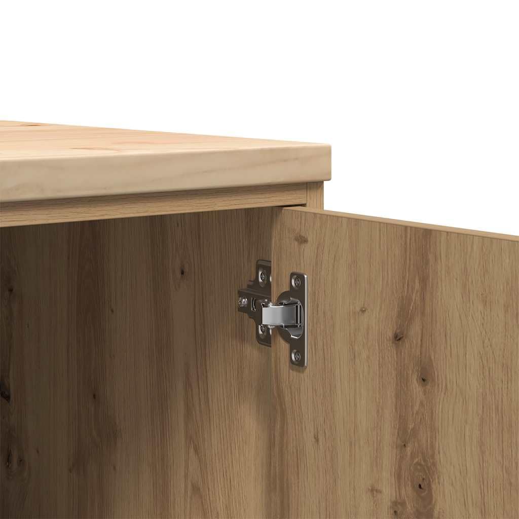 vidaXL Garagen-Aufbewahrungsschrank Artisan-Eiche Massivholz Kiefer, Schrank, Werkzeugschrank, Lagerschrank, Garagenschrank, Aufbewahrungsschrank