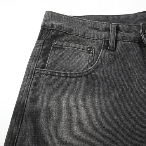 Jeans Pants Trousers Denim Autumn Black Men's Retro Loose Versatile Classic High Street Casual3