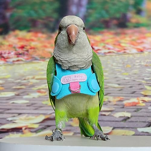 Image of Bird Flight Harness Vest, Parrot Flight Suit with Leash for Parakeets Cockatiels Conures Budgies, Bird Flying Clothes with Rope and Handle for Outdoor Activities Training, Anti Bite (XS)
