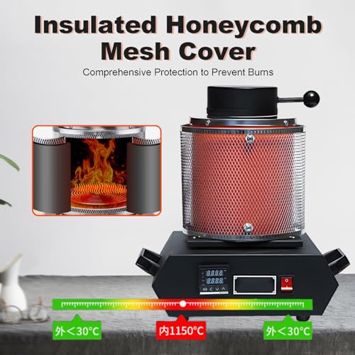 Horno de fusión eléctrico para oro, cobre y aluminio con kit de fundición 6