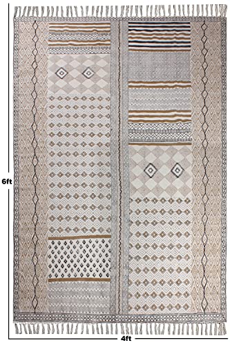 Tissage plat en coton pour ce grand tapis de chambre