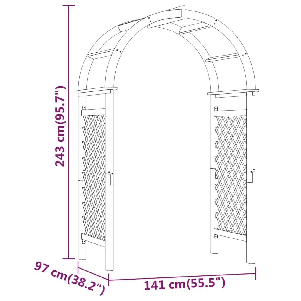 vidaXL Pergola ogrodowa, 141x97x243 cm, impregnowane drewno sosnowe