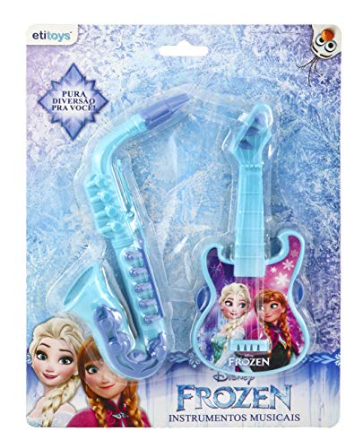Guitarra e Saxofone Frozen Etitoys Azul Turquesa/Azul Escuro