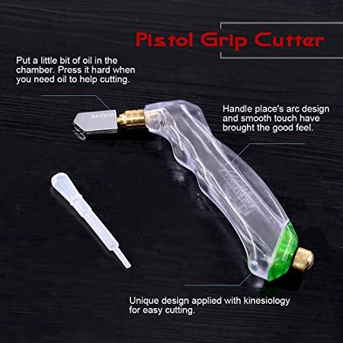 Hilitchi 3-Pcs Premium Glass Running Breaking Pliers And Pistol Grip Cutter Set Glass Tool For Stained Glass, Mosaics And Fusing Work #TOP2