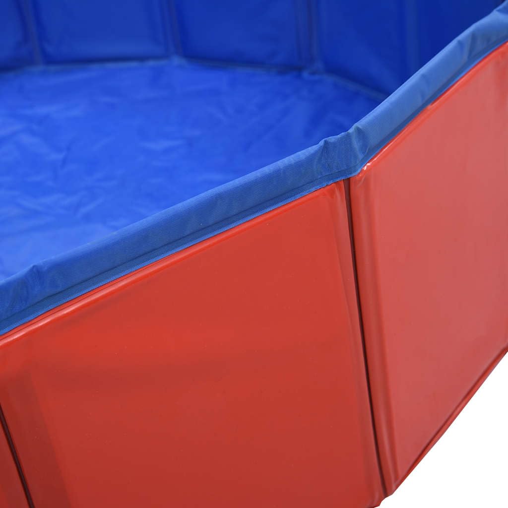 Piscine pliable pour chien, rouge, en PVC, 80 x 20 cm, accessoire antidérapant pour chien, jardin, appartement et voyage, sans pompe, pour chiot, toilettage des animaux et emploi par temps