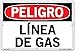 VESTIL DANGER SIGN SI-D-16-D-AC-130-S ALUMINUM COMPOSITE .130" overall size 18.5"W x 12.5"H Gas Line L?NEA DE GAS